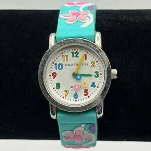 Y2k Blue & Pink Floral Solo Time  Watch